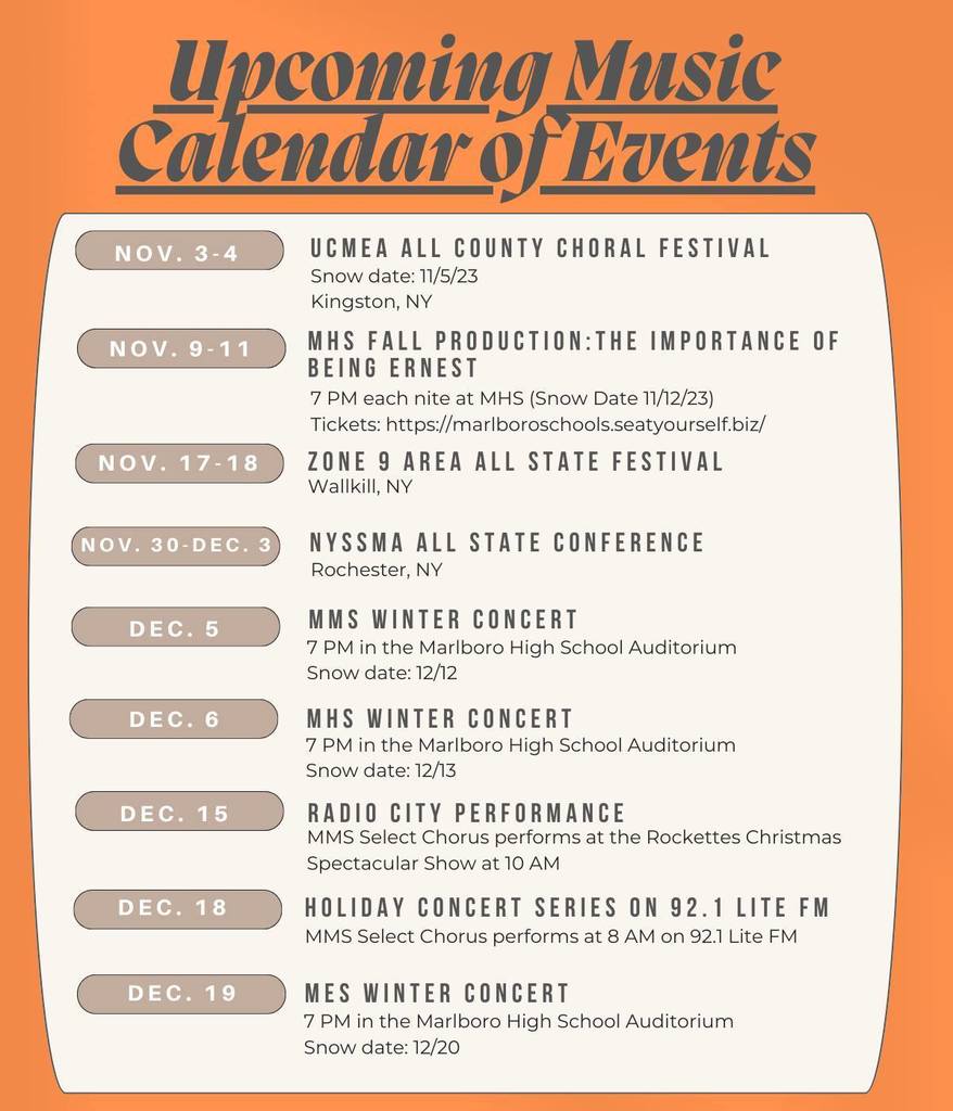 calendar of events